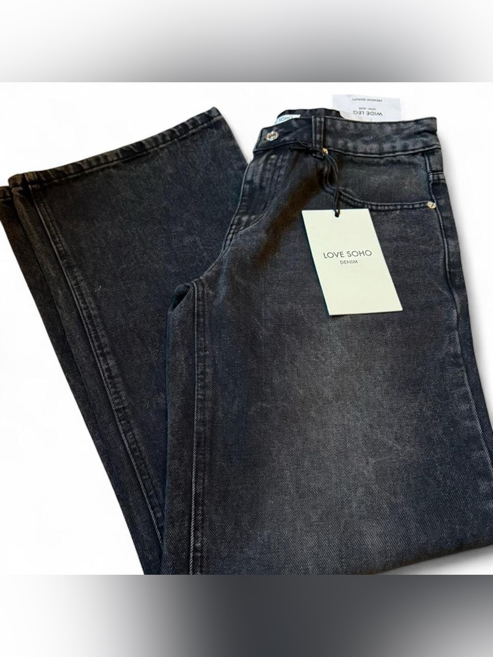 womans Black Washed Jeans